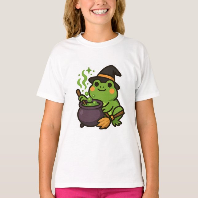 Cute Halloween Frog T Shirt (Framsida)