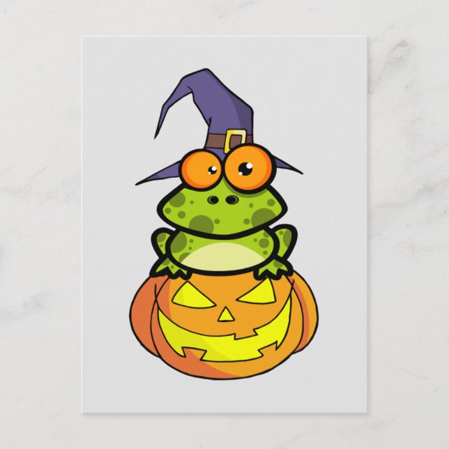 Cute Halloween Frog Vykort (Framsida)