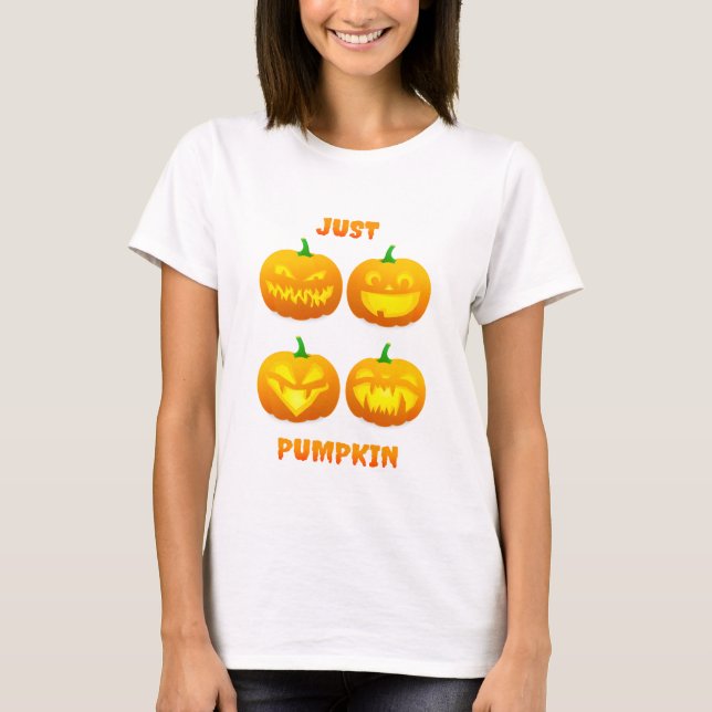 Cute Halloween Funny Jack o lantern Pumpkin T Shirt (Framsida)