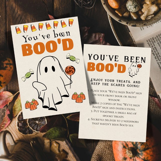 Cute Halloween Games Boo-matchkort Inbjudningar (Bring the Halloween spirit to the neighborhood with this "We've been Boo'd" game sign.)