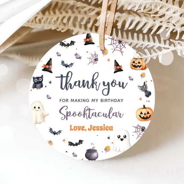 Cute Halloween Ghost 1:a Birthday Party Gåvor Etiketter (Skapare uppladdad)