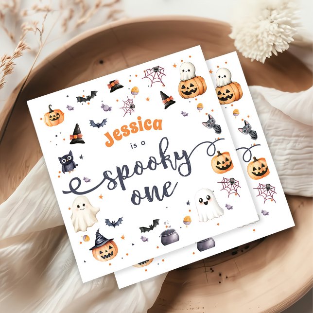Cute Halloween Ghost 1:a Birthday Party Pappersservett (Skapare uppladdad)