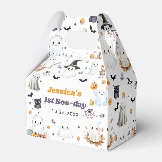 Cute Halloween Ghost 1:a Birthday Party Presentaskar (Framsidan Sidan)