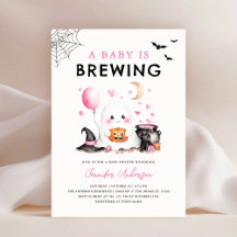 Cute Halloween Ghost Baby Shower-inbjudan