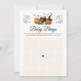 Cute Halloween Ghost Baby Shower Party Bingo Game Inbjudningar