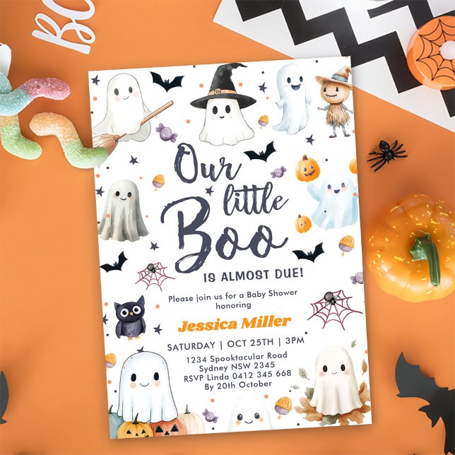 Cute Halloween Ghost Baby Shower Party Inbjudningar (Skapare uppladdad)