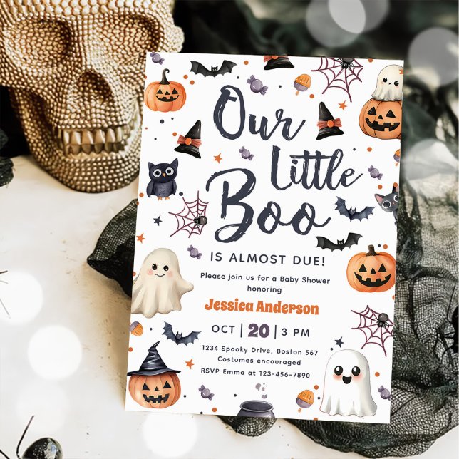 Cute Halloween Ghost Baby Shower Party Inbjudningar (Skapare uppladdad)