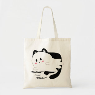 Cute Halloween Ghost Black Cat Boo Tygkasse