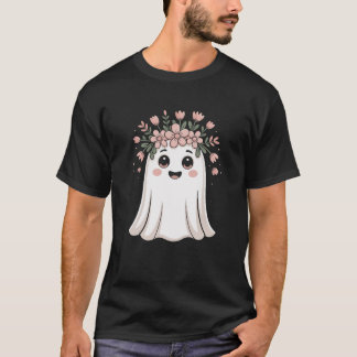 Cute Halloween Ghost Blommigt Girls T-Shirt - Tric