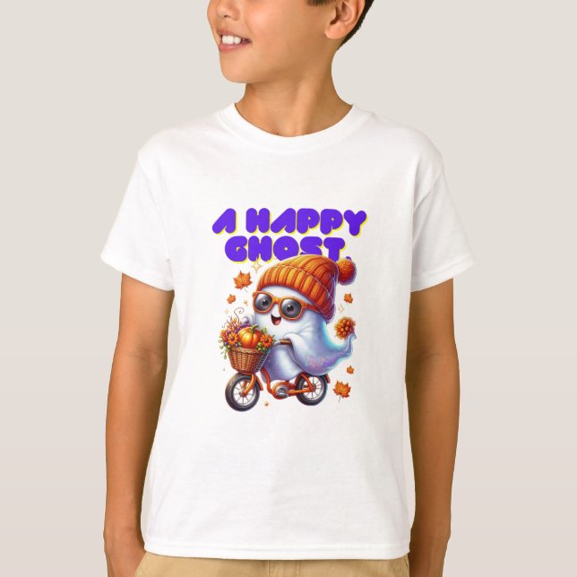 Cute Halloween Ghost Boo Kids T-Shirt (Framsida)