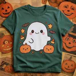 Cute Halloween Ghost Clipart, Roligt och Cute Spoo T Shirt