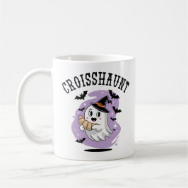 Cute Halloween Ghost Croissant Haunting Kaffemugg