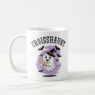 Cute Halloween Ghost Croissant Haunting Kaffemugg