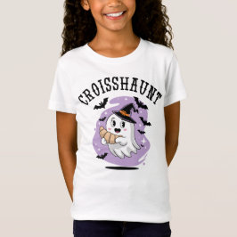 Cute Halloween Ghost Croissant Haunting T Shirt