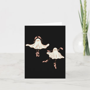 Cute Halloween Ghost Dancing Ballerina Kort