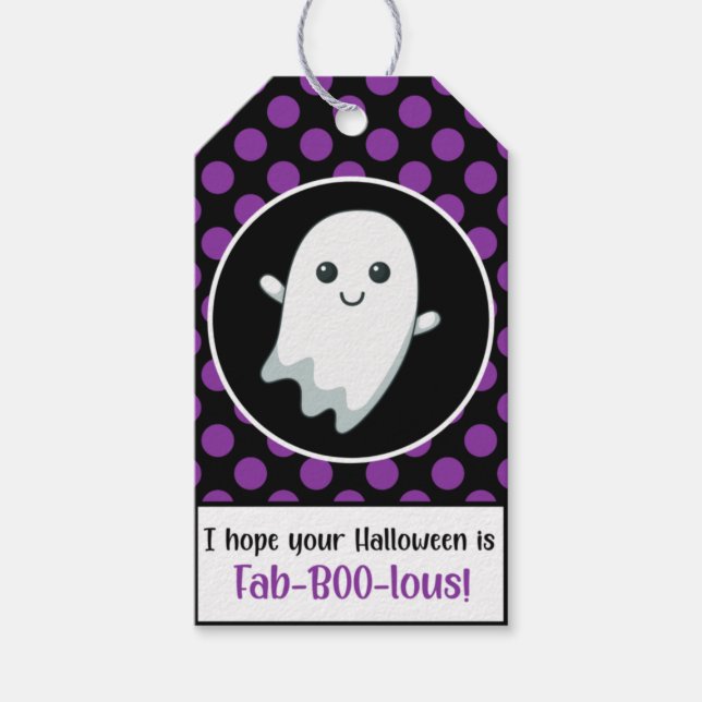 Cute Halloween Ghost Favor Gift-Märkre Presentetikett (Framsidan)