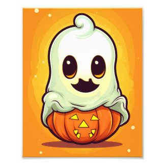 Cute Halloween Ghost Fototryck