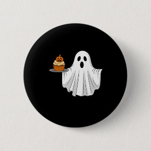 Cute Halloween Ghost Holding Pumpkin Cupkake Pocke Knapp
