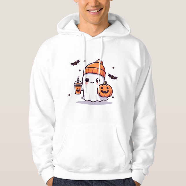 Cute Halloween Ghost Hoodie (Framsida)