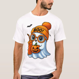 Cute Halloween Ghost Illustration T Shirt