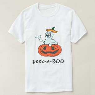 Cute Halloween Ghost Jack o lantern Peek A Boo T Shirt
