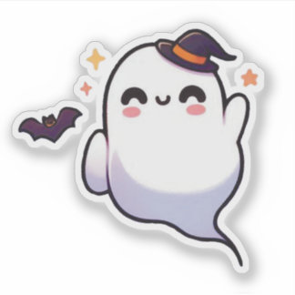Cute Halloween Ghost - Kawaii Spooky Klistermärken