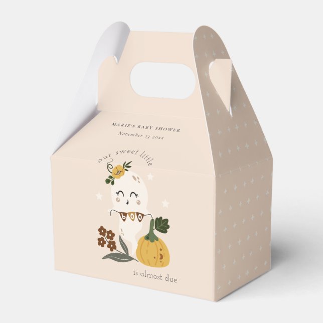 Cute Halloween  Ghost Little Boo Baby Shower Presentaskar (Framsidan Sidan)