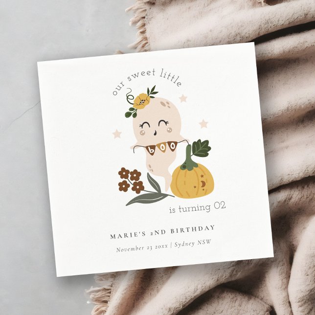 Cute Halloween Ghost Little Boo i alla åldrar Pappersservett (Skapare uppladdad)