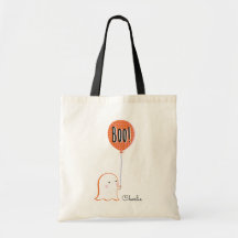Cute Halloween Ghost med ballong