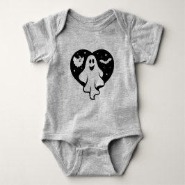 Cute Halloween Ghost med hjärta och Fladdermus T Shirt