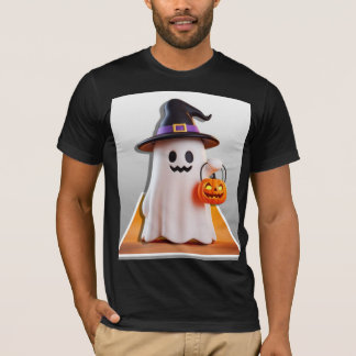 Cute Halloween Ghost med Pumpkin T Shirt