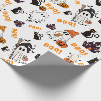 Cute Halloween Ghost Mönster - Spooky Svarta katte Presentpapper
