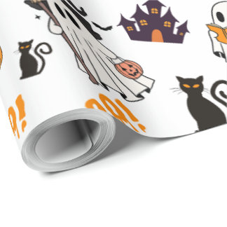 Cute Halloween Ghost Mönster - Spooky Svarta katte Presentpapper