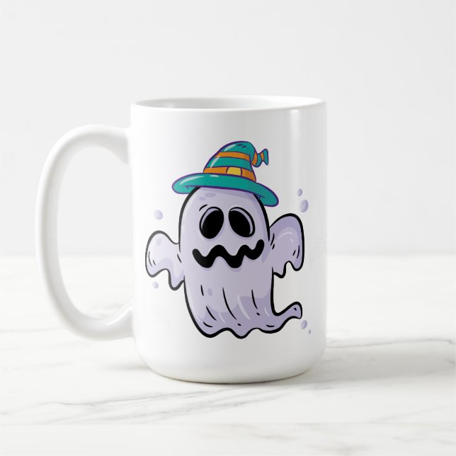 "Cute Halloween Ghost Mugg - Funny Spooky Season G (Vänster)