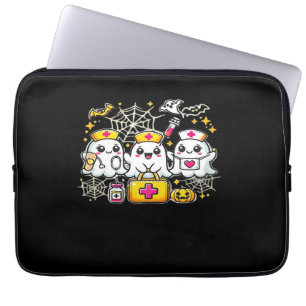 Cute Halloween Ghost Nurse Trio med medicinteknisk Laptop Fodral