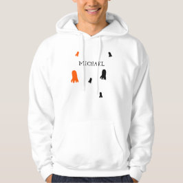 Cute Halloween Ghost Orange, Black Personlig Hoodie