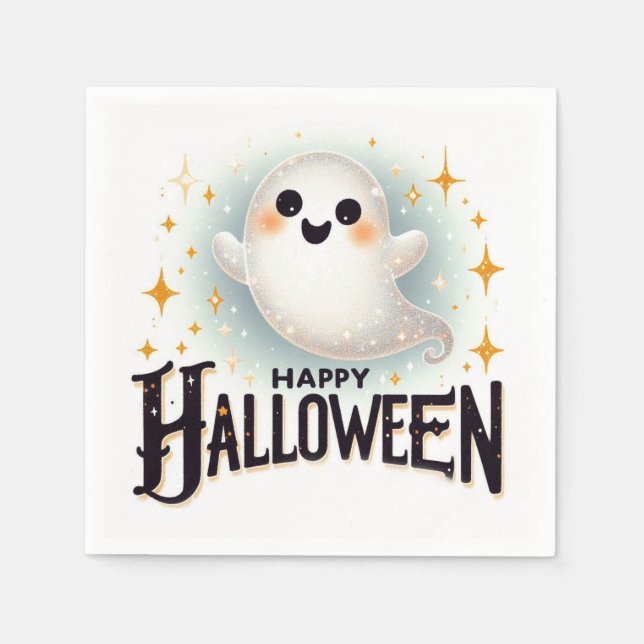 Cute Halloween Ghost Pappersservett (Framsidan)