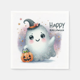 Cute Halloween Ghost Pappersservett