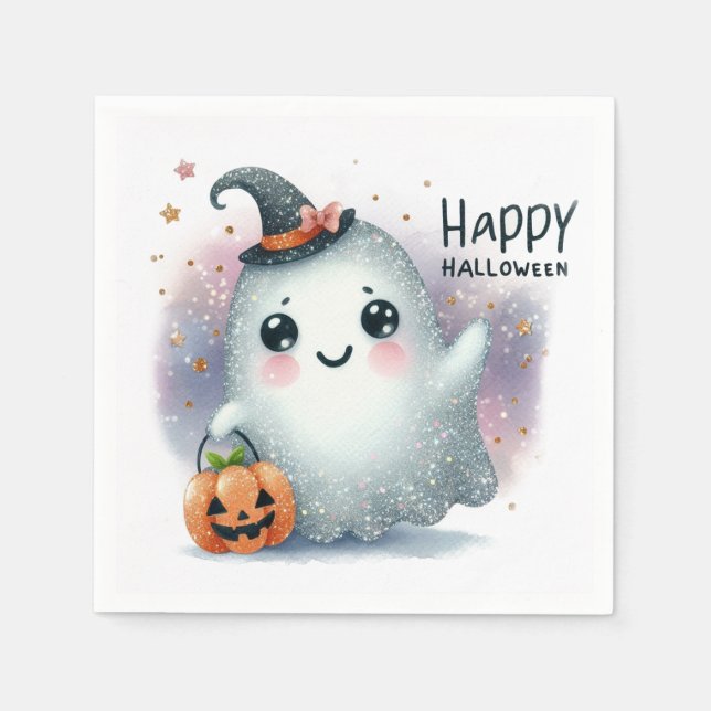 Cute Halloween Ghost Pappersservett (Framsidan)