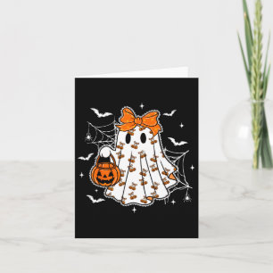 Cute Halloween Ghost Pumpkin Girl Coquette Spooky Kort