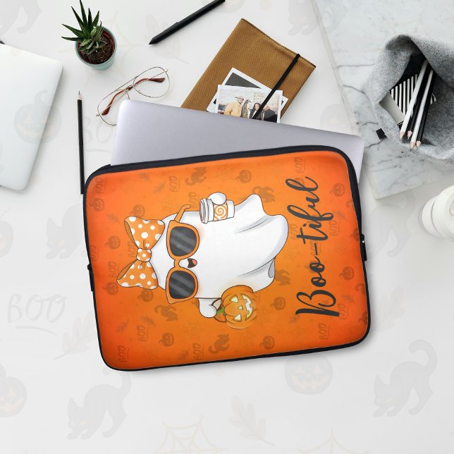 Cute Halloween Ghost Pumpkin Spice Personlig Laptop Fodral (Skapare uppladdad)