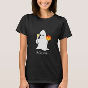Cute Halloween Ghost & Pumpkin T Shirt