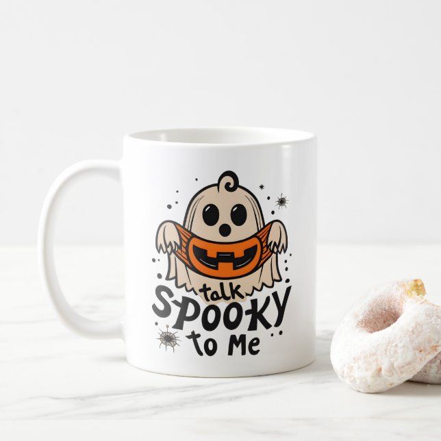 Cute Halloween Ghost Retro : Prata med mig Kaffemugg (Med munk)