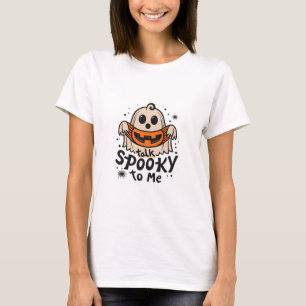 Cute Halloween Ghost Retro : Prata med mig T Shirt