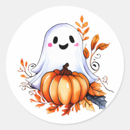 Cute Halloween Ghost Runt Klistermärke