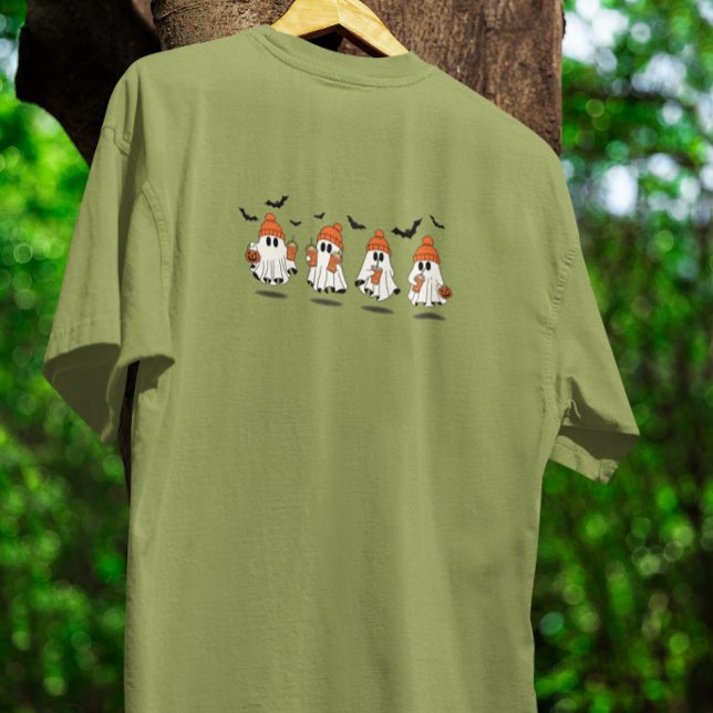 Cute Halloween Ghost Squad Fall Coffee & Pumpkin T Shirt (Skapare uppladdad)