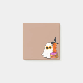 Cute Halloween Ghost - Sunglass, Pumpkin, Bokar Post-it Block