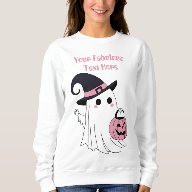 Cute Halloween Ghost T Shirt (Framsida)