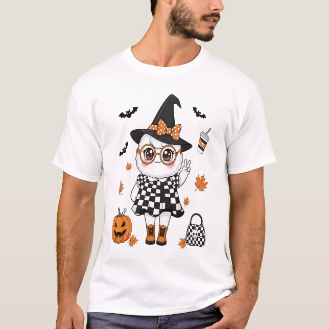 Cute Halloween Ghost T Shirt (Framsida)