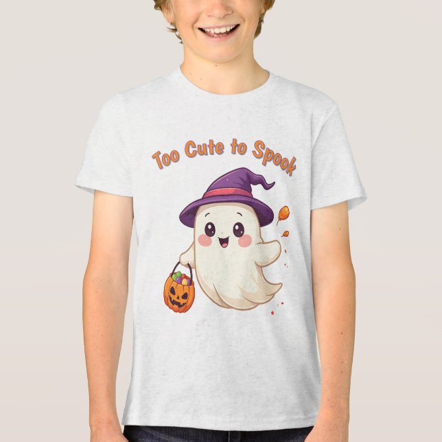 Cute Halloween Ghost T-Shirt för pojkar och flicko (Framsida)